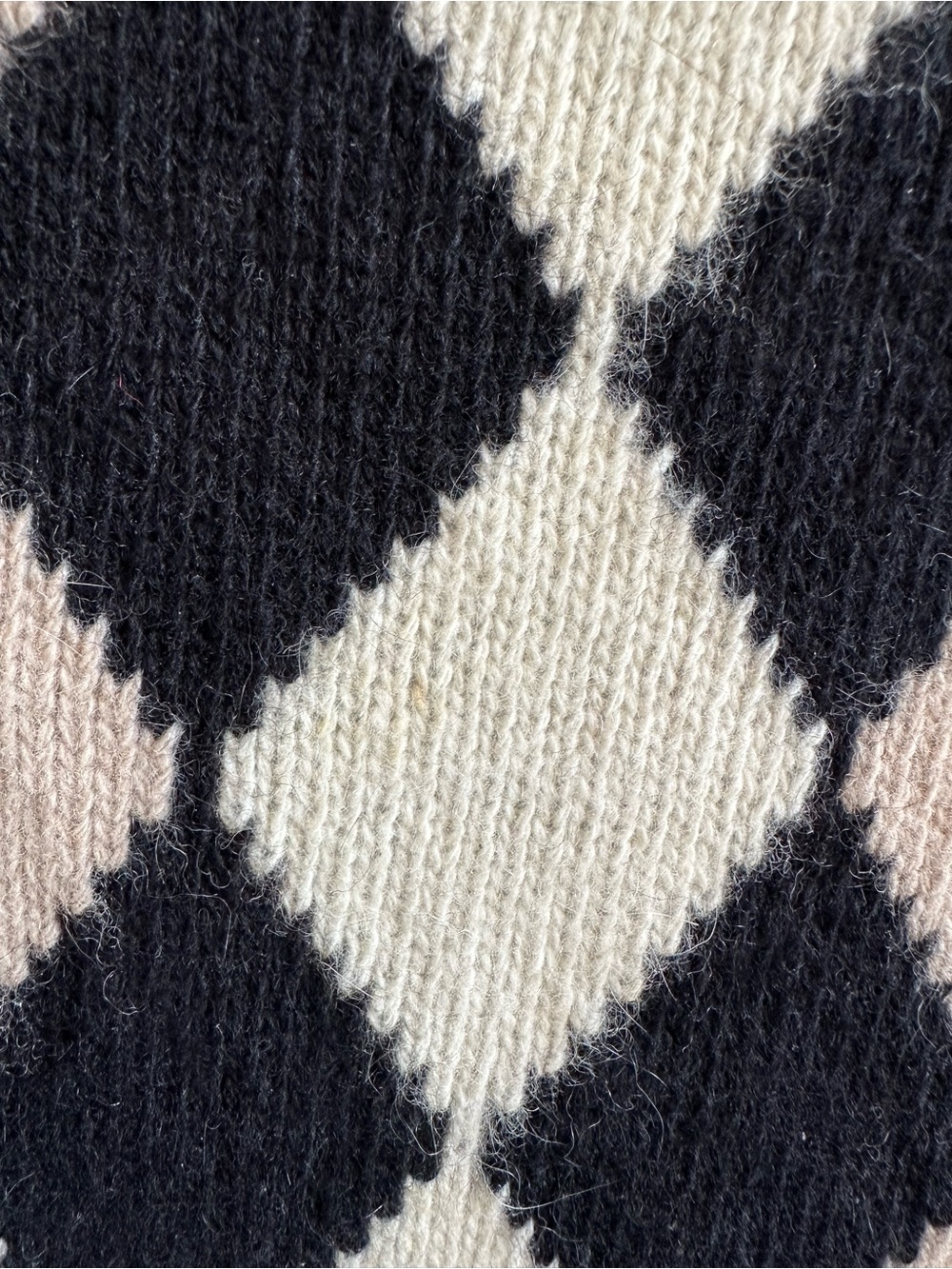 Braemar Argyle Knit Sweater Vest in Black and Cream - Picture 3 of 7